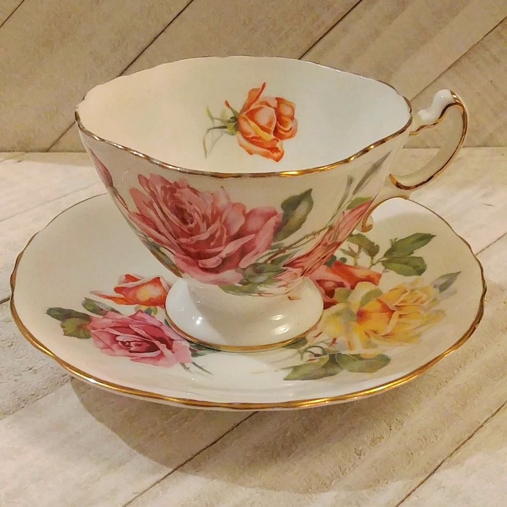 Hammersley & Co. Bone China Tea Cup and Saucer Vintage Floral